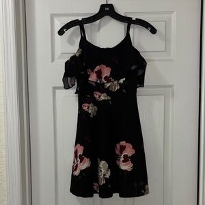 Hot Gal Black Floral Mini Dress
